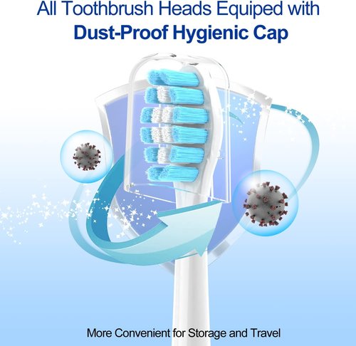 OralClass Replacement Toothbrush Heads - Medium Soft Electric Brush Heads for Philips Sonicare | 8 Pack