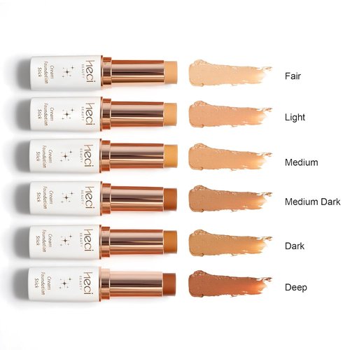 HECI BEAUTY Tinted Foundation Stick - Hydrating Balm to Cream Foundation for Light to Medium Coverage, Deep, 0.25 oz