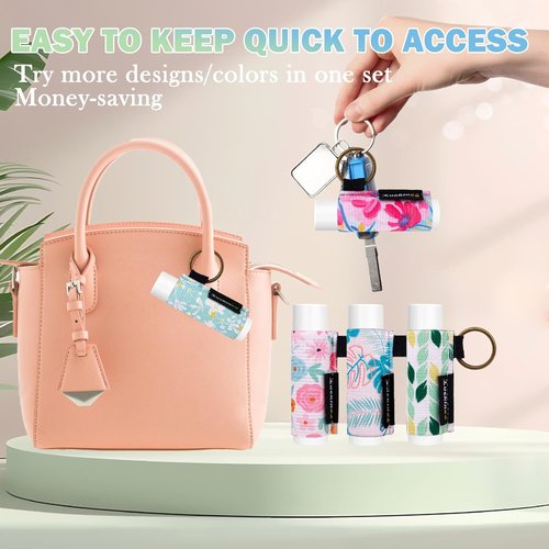 LUCKINEE Lip Balm Holder Keychain - 3PCS Lip Gloss & Lipstick Pouch - Perfect for ChapStick & Burt's Bees