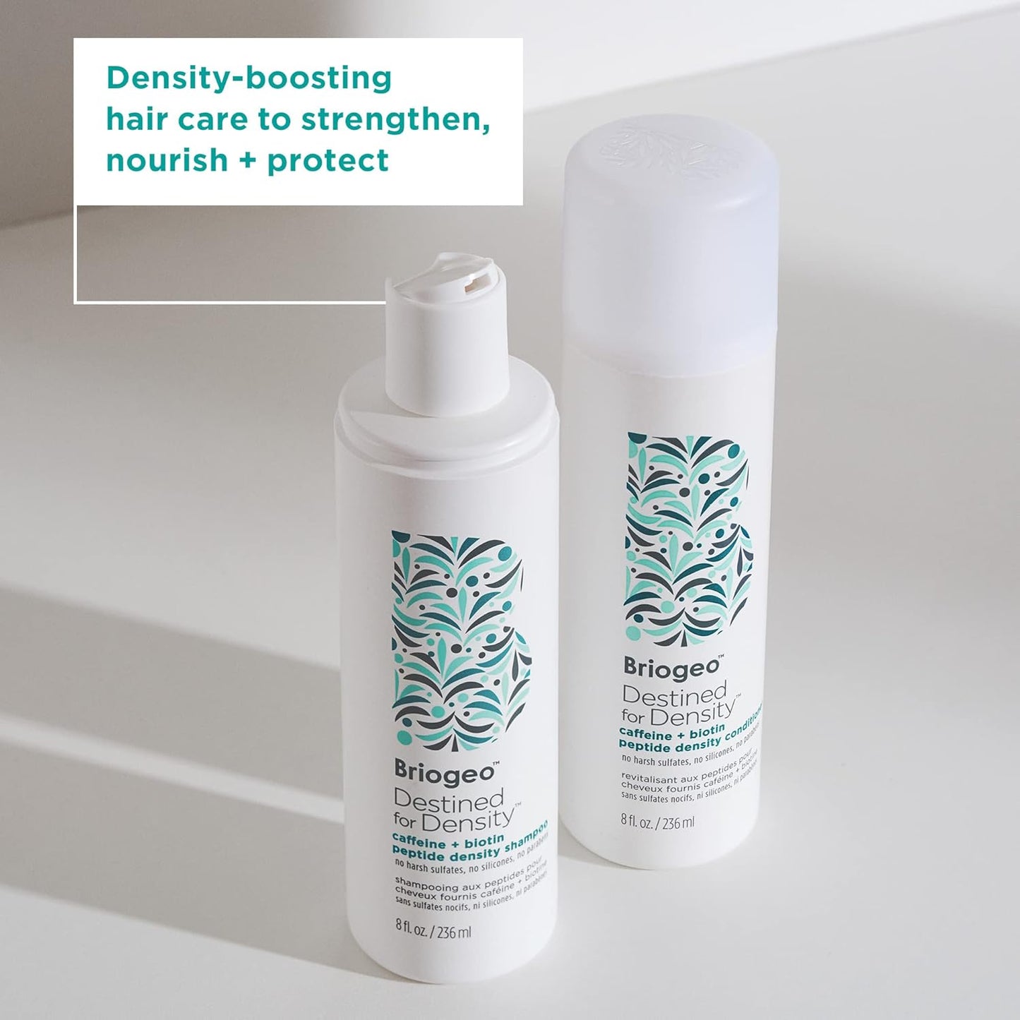Briogeo Destined For Density Caffeine + Biotin Peptide Density Shampoo, Increases Hair Thickness, Volume and Density for Fine or Thinning Hair, Vegan, Cruelty-Free