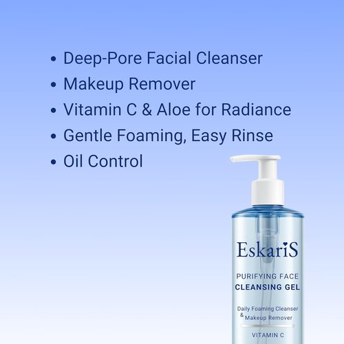 Purifying Face Cleansing Gel by Regine Switzerland - Vitamin C & Aloe Vera Daily Foaming Wash | 13.52 oz (400 ml)