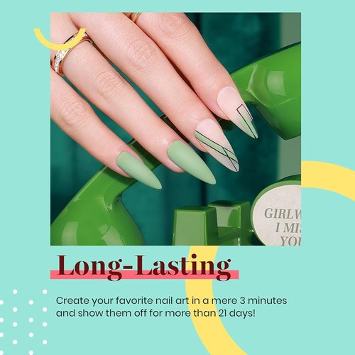 Beetles Green Gel Nail Polish, Emerald Olive Sage Green Eucalyptus Gel Polish 15ml Soak Off UV LED Day Nails Lamp Easter Spring Nails Art Manicure Salon DIY Home Gift for Her