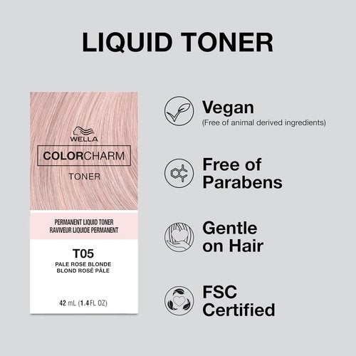 COLORCHARM Permanent Liquid Hair Toners - Neutralize Brass for Healthy Blondes | Vegan & Paraben-Free