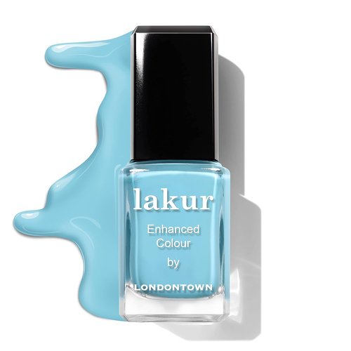 LONDONTOWN Lakur Nail Polish - Long-Lasting Blue Color, Streak-Free & Chip-Resistant | 21+ Free Non-Toxic Vegan Formula, 0.4 Fl Oz