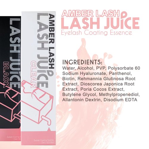 Amber Lash Lash Juice - 3-in-1 Coating Sealant for Eyelashes | Protects, Nourishes & Promotes Healthy Growth (Black)