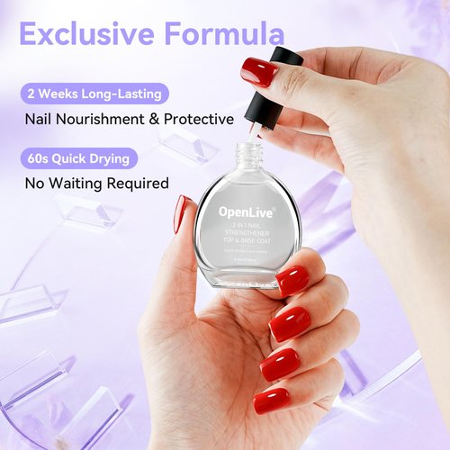 OpenLive Perfume Nail Strengthener Quick Dry Nail Polish Strong Repairs Damaged Nail Hardener Long Lasting Shine for Nail 16.5ml