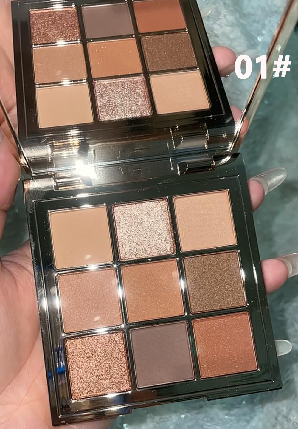Skiennix Eyeshadow Palette - 9 Colors Matte, Shimmer & Glitter | Highly Pigmented, Waterproof Makeup
