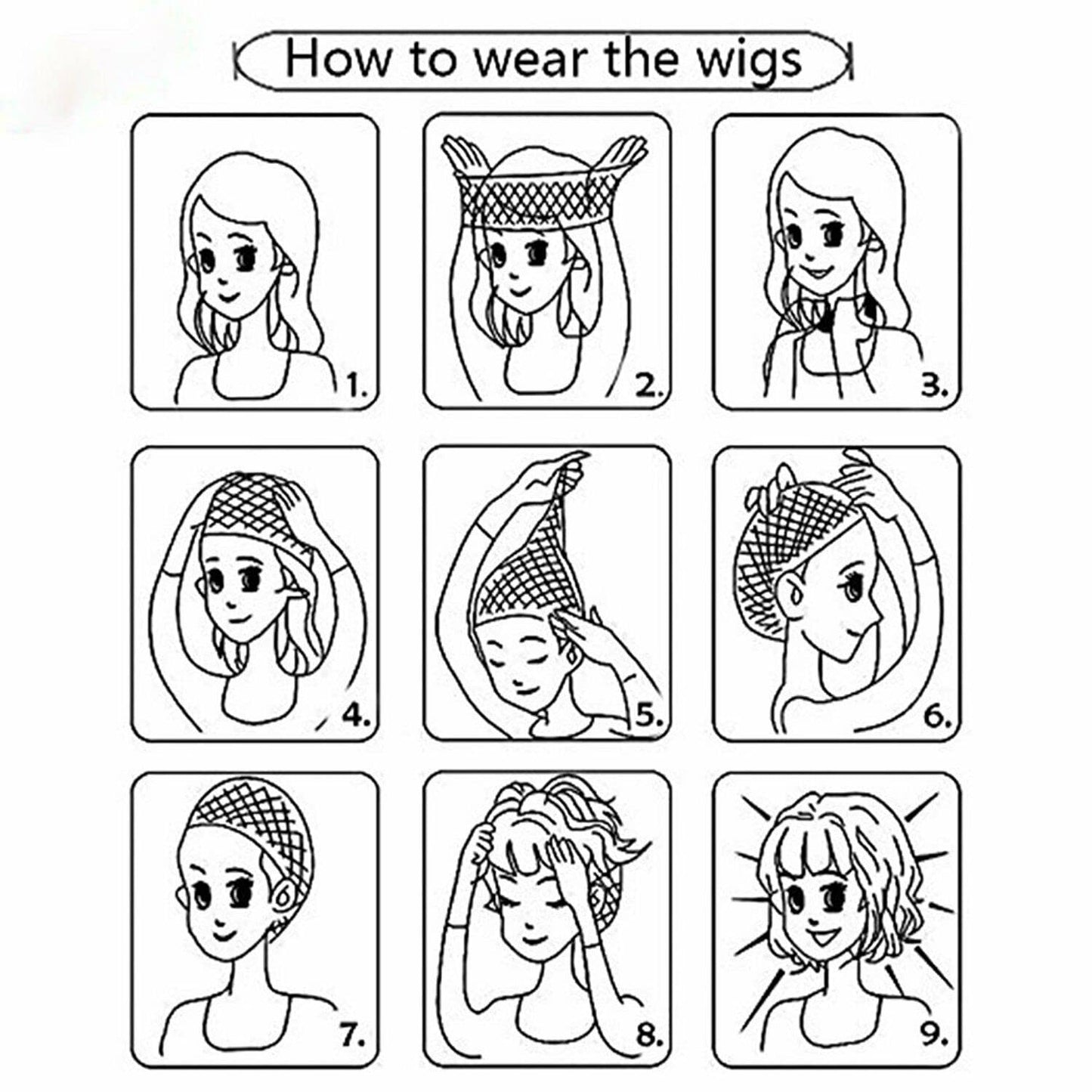 AIKO PRO Korean Fashion 13 Inch Straight Short Bob Wig for Women, Natural Shoulder-Length Straight Synthetic Short Lolita Cosplay Wigs with Bangs For Cosplay and Daily Wear D123 Black & White