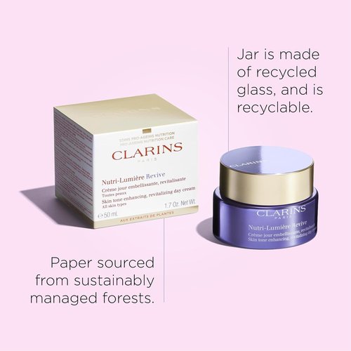 Clarins Nutri-Lumière Revive Day Cream - 2-In-1 Anti-Aging Moisturizer | Nourishes & Illuminates Mature Skin | 1.7 Ounces