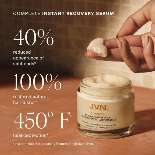 JVN Travel Essentials Hair Care Set - Air Dry Cream, Recovery Serum & Scalp Oil | Silicone-Free, Pack of 3