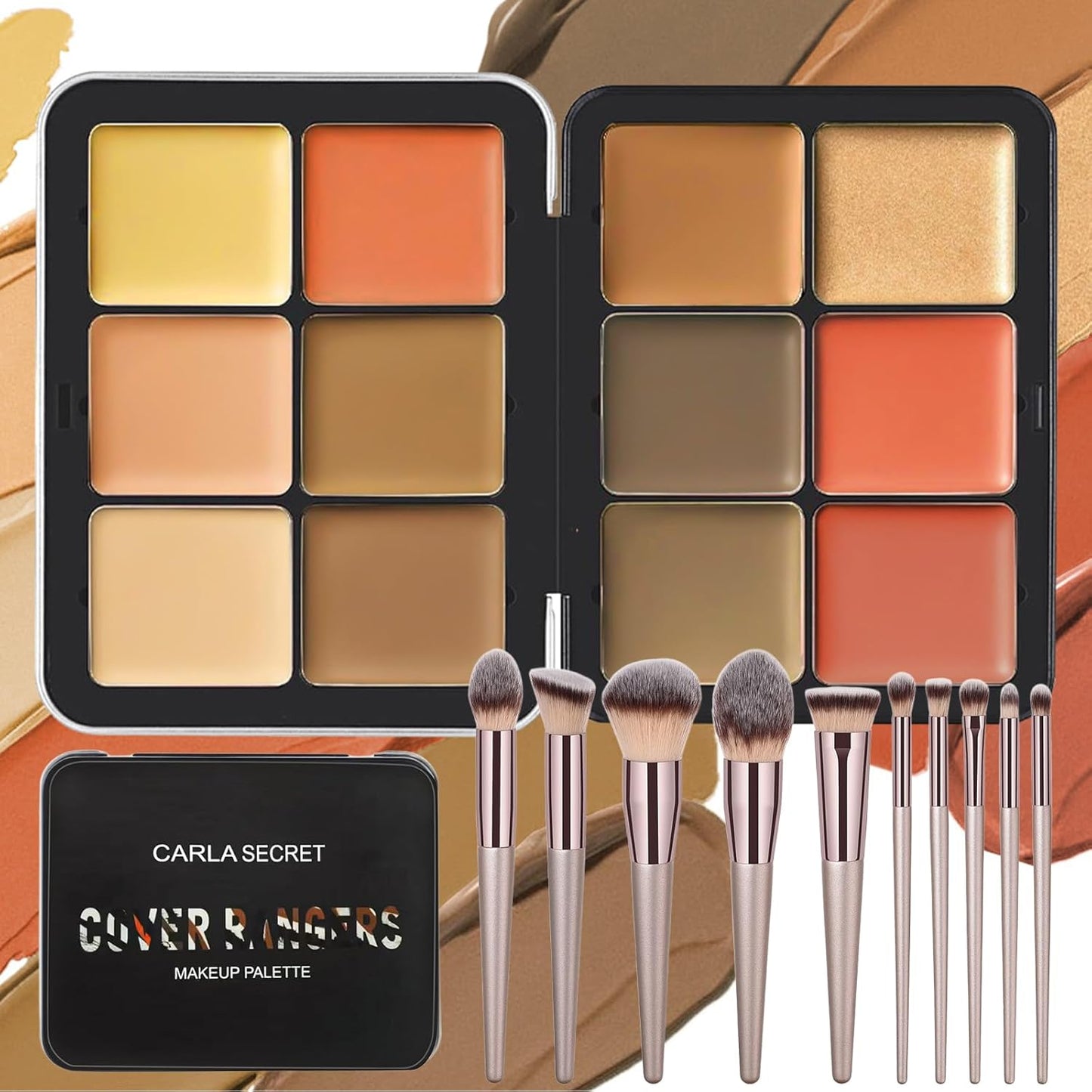 Skiennix Vegan Eyeshadow Makeup Kit - 12 Color Palette with 10 Professional Brushes | Cruelty-Free Gift Set for Women & Teens
