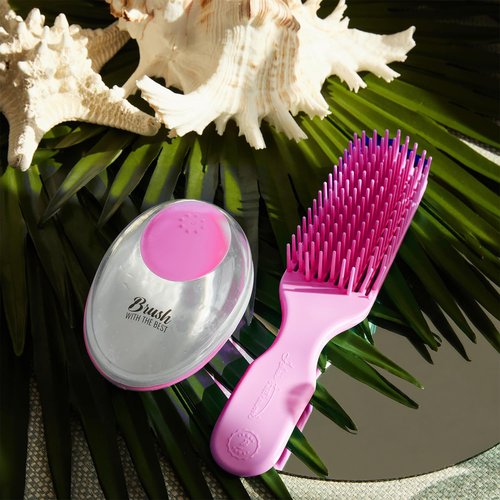 Felicia Leatherwood Pink Detangler Brush - Pain-Free Tangle Removal for Kinky, Curly, Wavy & Straight Hair | All Ages