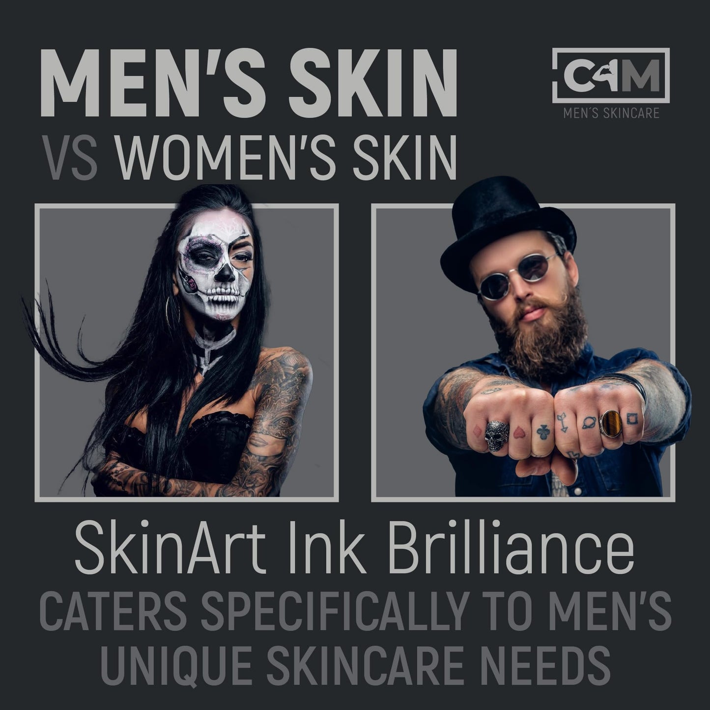 Care4Men Tattoo Aftercare Balm Butter - EXCLUSIVE MEN'S TATTOO CARE Cream Ointment. Unscented Natural Lotion Salve. New and Old Tattoos: Color Enhancement, Brightening, Healing & Moisturizing.