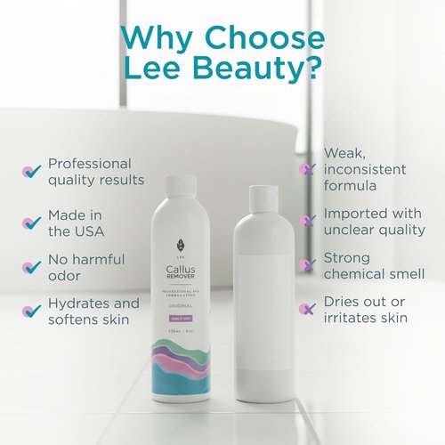 Lee Beauty 8oz Professional Gel Callus Remover - Fast-Acting Extra Strength for Cracked Heels & Dead Skin