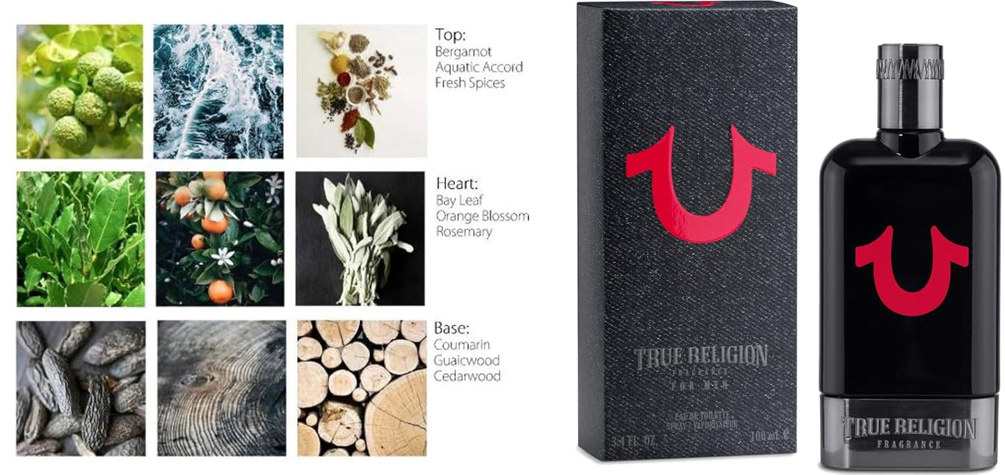 True Religion Cologne for Men - Fresh Woody Fragrance for Any Occasion - Citrus & Cedarwood Notes