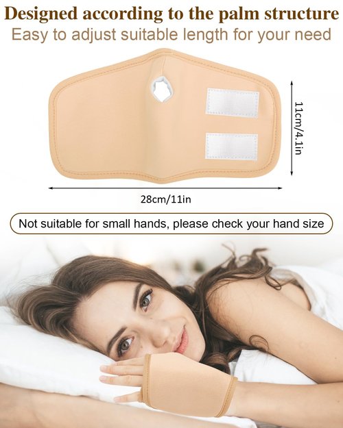 Uwbettry 2 Pcs Castor Oil Pack Wrap for Hands, Reusable Organic Cotton Hand Castor Oil Pads, Self Adhesive Adjustable Hand Wraps, Prevent Leakage, Comfort Fit (Khaki)