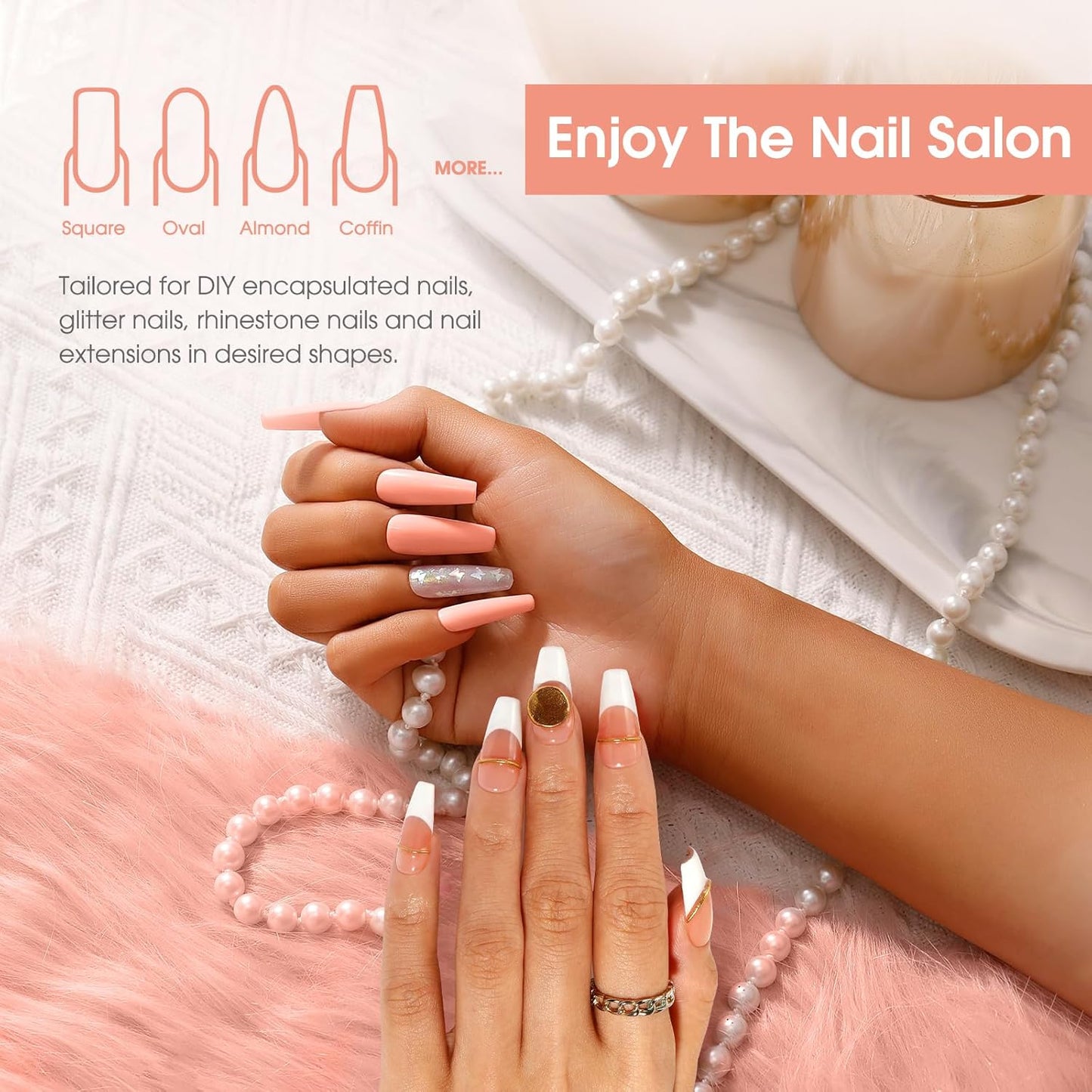 Nude Poly Extension Gel, ROSALIND 2.7 oz Light Nude Poly Nail Gel Builder for Nail Art Decoration, Thickening Extension Easy to DIY Use at Home Need UV Lamp