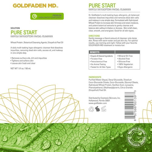 GOLDFADEN MD Pure Start Gentle Detoxifying Facial Cleanser - 5 Fl Oz for Radiant Skin
