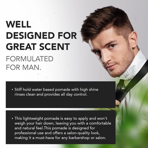 Gentlemen Republic Stiff Pomade - Lightweight Water-Based Formula for High Hold & Shine | 4oz