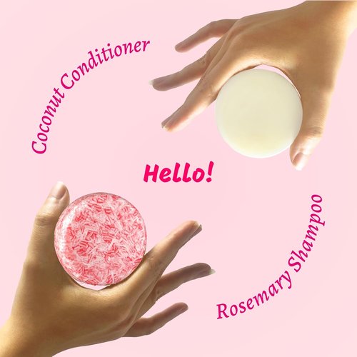 Muun Rosemary Shampoo & Conditioner Bar Set - Natural Hair Growth Soap for All Hair Types | pH Balanced, Sulfate & Silicone Free