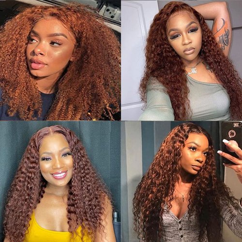 Color #30 Bundles Brown Kinky Curly Human Hair Bundles 8A Unprocessed Brazilian Virgin Remy Human Hair 3 Bundles 8 8 8 Inch Light Brown Curly Bundles Hair Extensions Brown Bundles