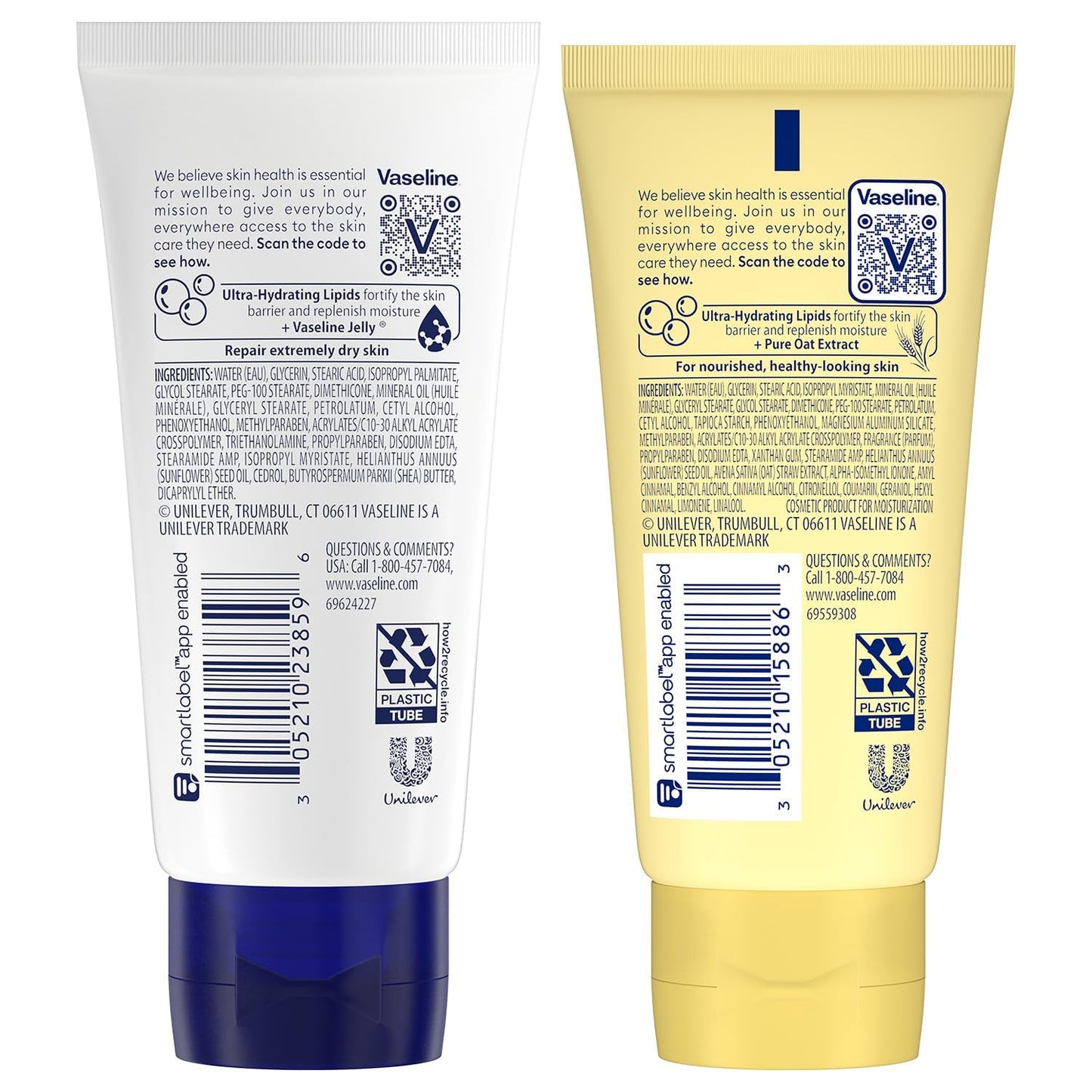 Vaseline Intensive Care Lotion Bundle – Advanced Repair Unscented Lotion & Nourishing Moisture Hand & Body for Extremely Dry Skin, 2 Oz Ea (2 Piece Set)