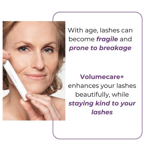 Rumi Cosmetiques VolumeCare+ Mascara For Mature Women - Extreme Length and Volume 2-in-1 Formula - No Clumps or Flaking, Long-Wearing, Hypoallergenic Mascara For Sensitive Eyes (Natural Black)