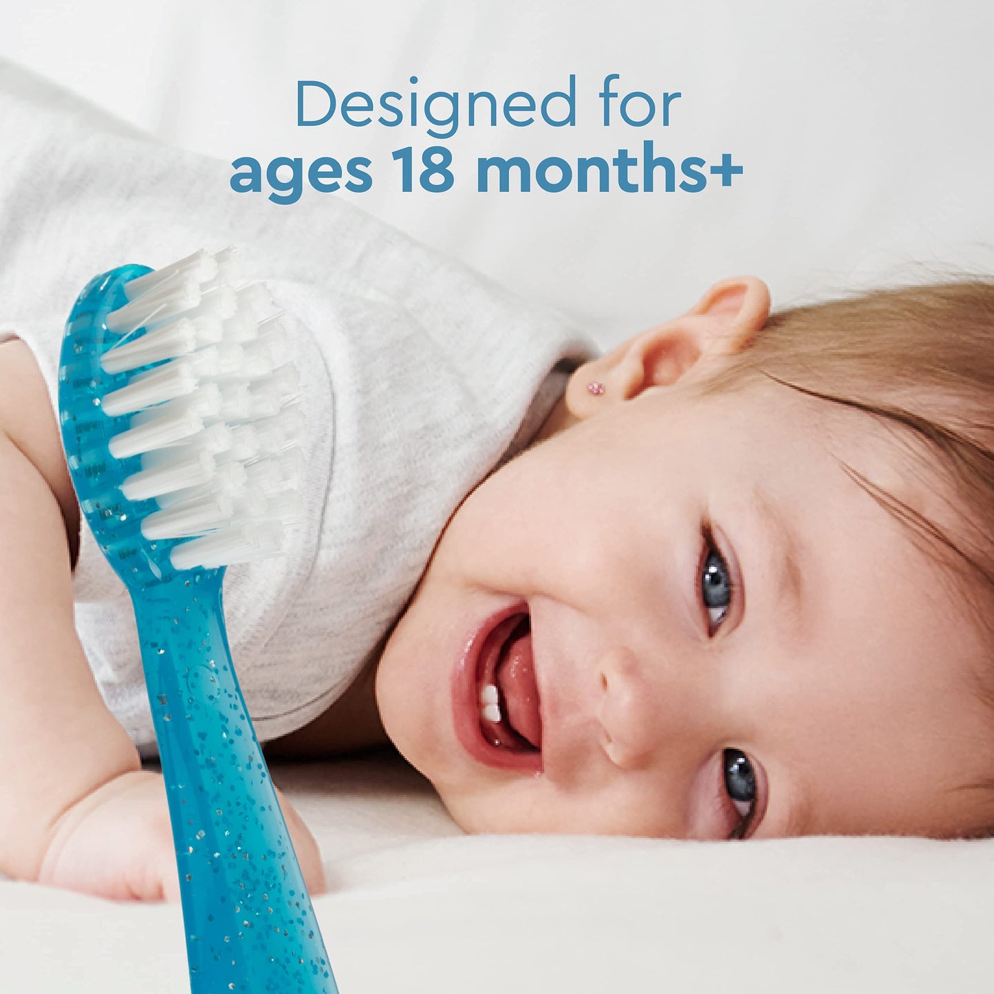RADIUS Totz Toothbrush Extra Soft Brush BPA Free & ADA Accepted Designed for Delicate Teeth & Gums for Children 18 Months & Up - Assorted - Pack of 6
