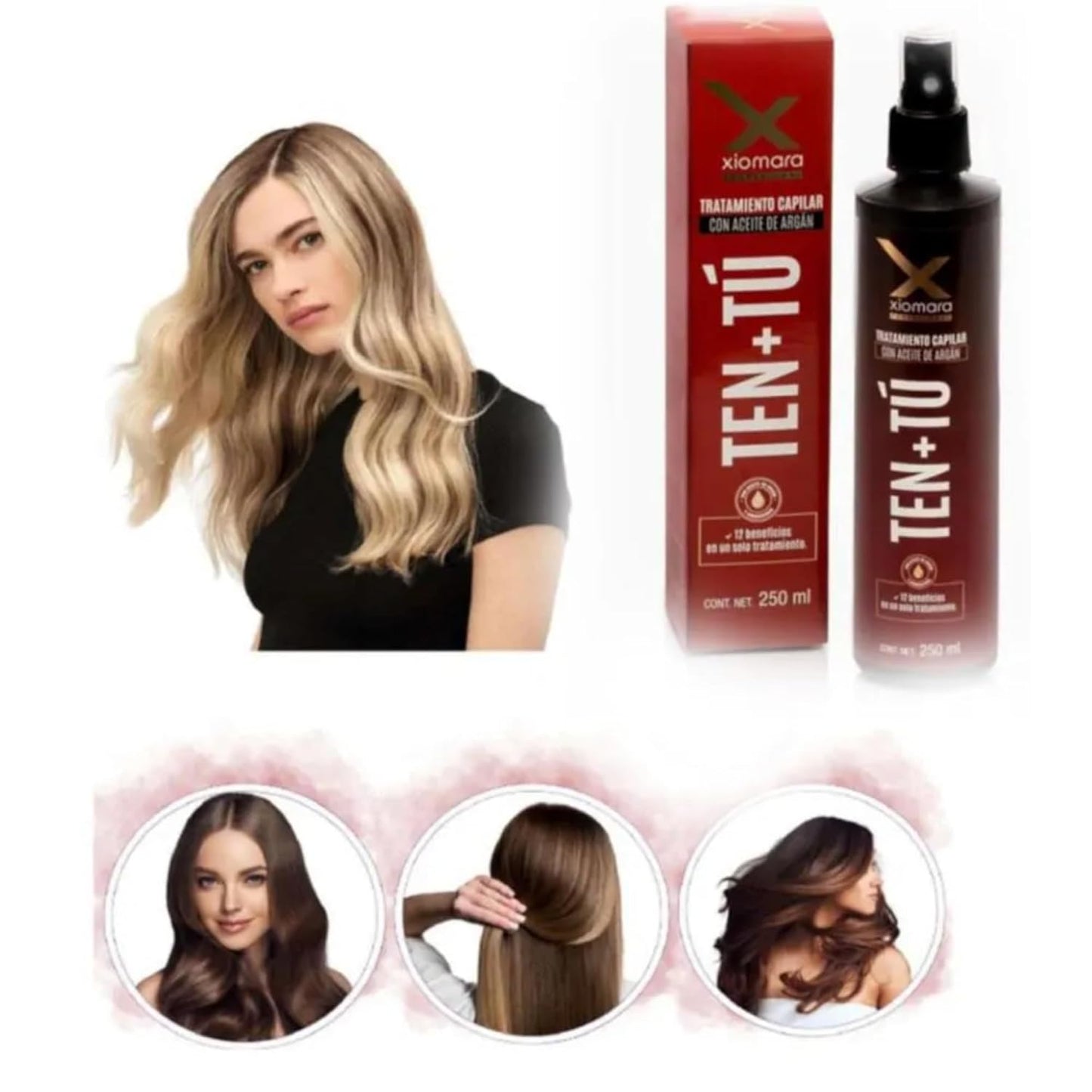 Xiomara Ten + Tú Heat Protectant Spray - 8.45 fl oz | Essential Thermal Hair Protection for Styling