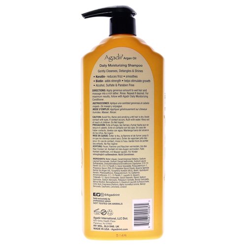 AGADIR Argan Oil Shampoo - Daily Moisturizing Formula | 33.8 Fl Oz for Soft, Healthy Hair