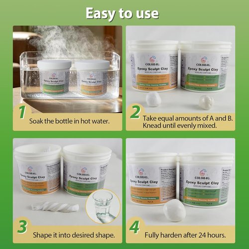 Epoxy Sculpt Clay - 2 Pound White Epoxy Putty | Strong Self-Hardening Modeling Compound for Sculpting & Repairing