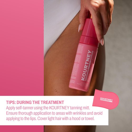 KOURTNEY Instant Self-Tan Mousse - Sunless Tanning Foam for Natural-Looking Glow - Easy to Apply Self Tan - Streak-Free Body Tanning - Medium - 4.2 oz