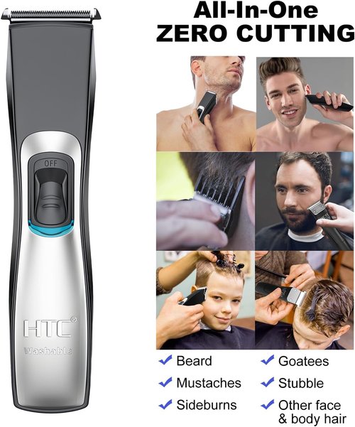 HTC Men's Hair Clippers & Beard Trimmer Kit - Professional All-in-One Grooming, Corded & Cordless Use