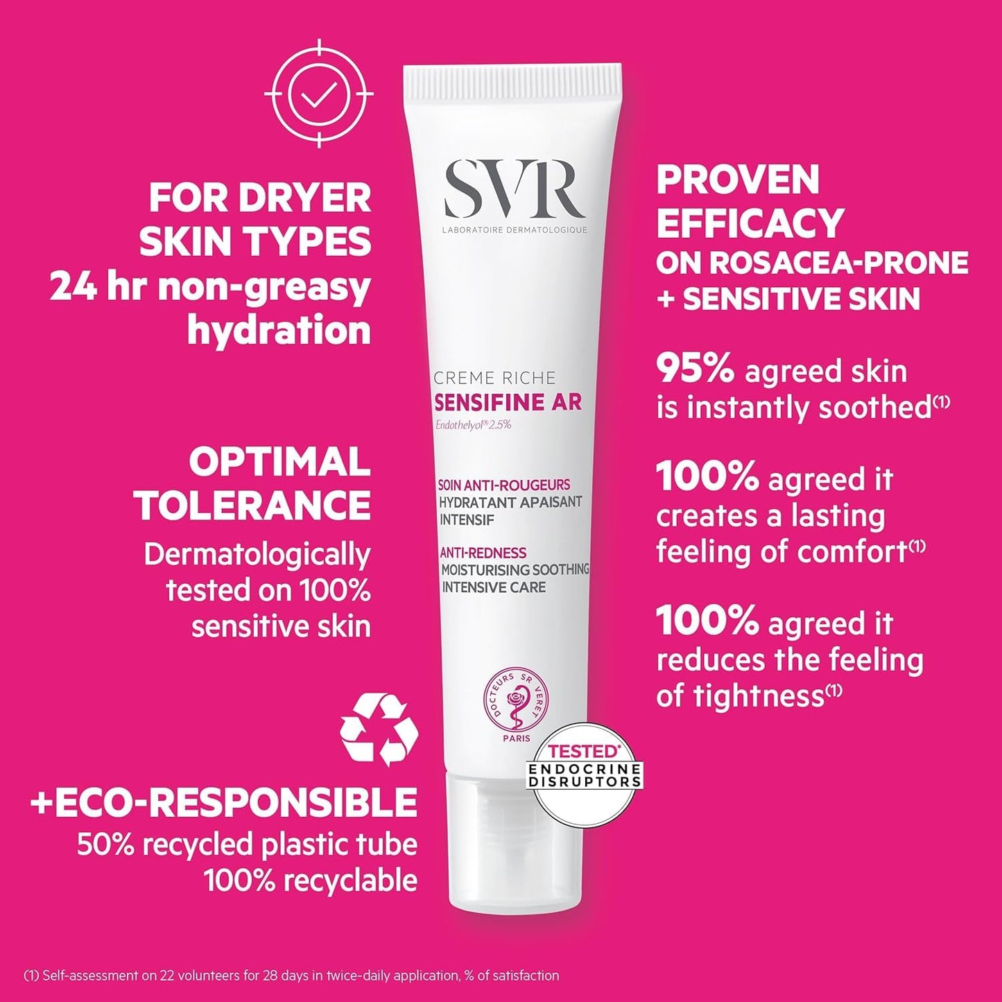 SVR Sensifine AR Moisturizing Cream - Soothing Anti-Redness Care, 40ml (1.35 Fl Oz)