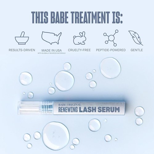 BABE ORIGINAL Renewing Lash Serum - Gentle, Peptide-Infused Formula for Fuller, Longer Lashes | Vegan & Cruelty-Free