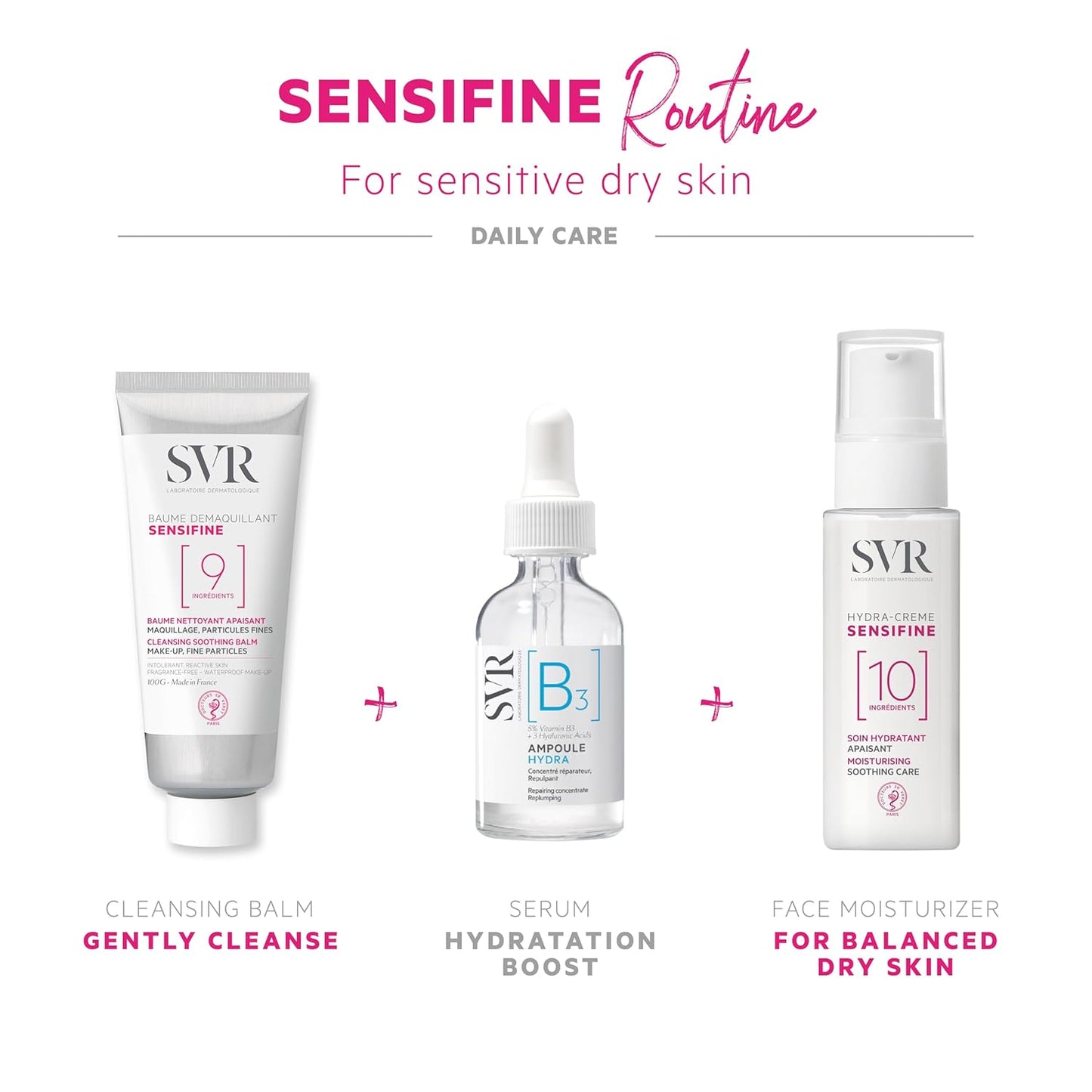SVR Sensifine Hydra Face Cream - Fragrance-Free Moisturizer for Normal to Dry Skin | 24hr Hydration, 1.3 Fl. Oz.