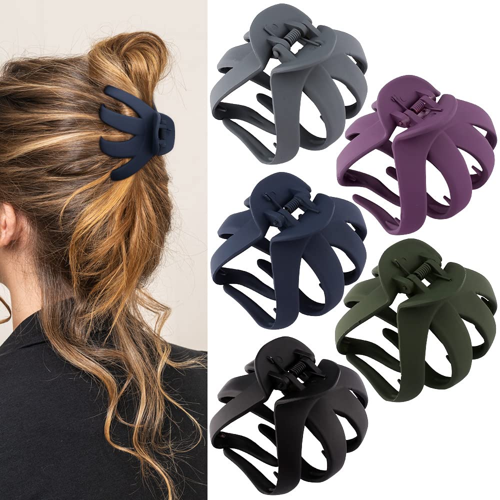 Hair Clips Claw Clips for Thick Hair 5Pcs Large Hair Clips 3.15'' Big Octopus Hair Clip Long Thick Medium Hair Neutral Jumbo Jaw Clips Hair Accessories for Women Girls