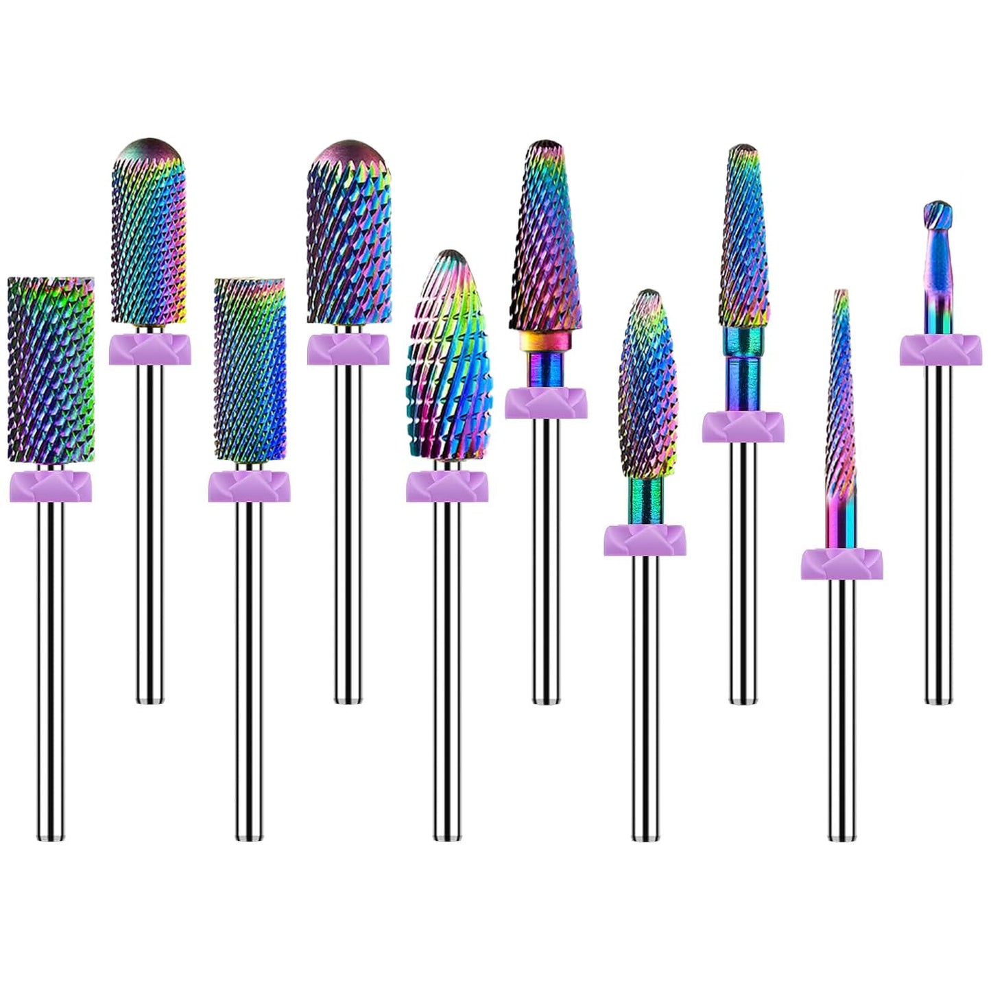 Depvko 21pcs Nail Drill Bits Sets, 3/32 Inch Cuticle Electric Nail File and Ceramic Acrylic Gel Nail Bit Kit, Acrylic Nail Art Tools, Carbide Remover Bits for Manicure Pedicure, Home Salon