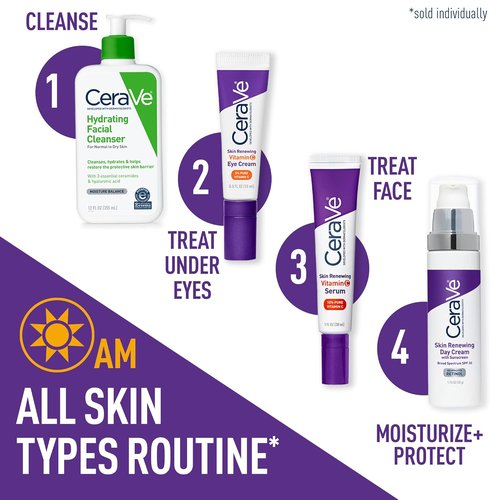 CeraVe Vitamin C Eye Cream - Brightening Formula with Hyaluronic Acid & Caffeine | 0.5 Fl. Oz