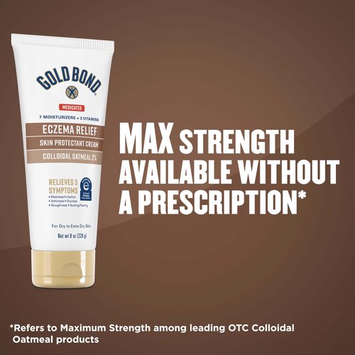 Gold Bond Medicated Eczema Relief Skin Protectant Cream, 8 oz., Gold Bond Lotion With 2% Colloidal Oatmeal