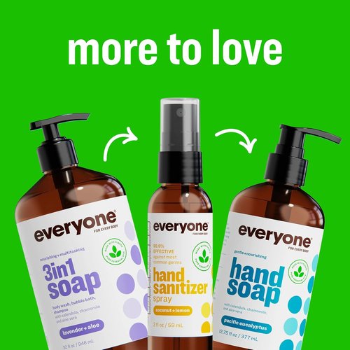 Everyone 3-in-1 Kids Soap | Tropical Coconut Body Wash, Shampoo & Bubble Bath - 32 Oz (Pack of 2)