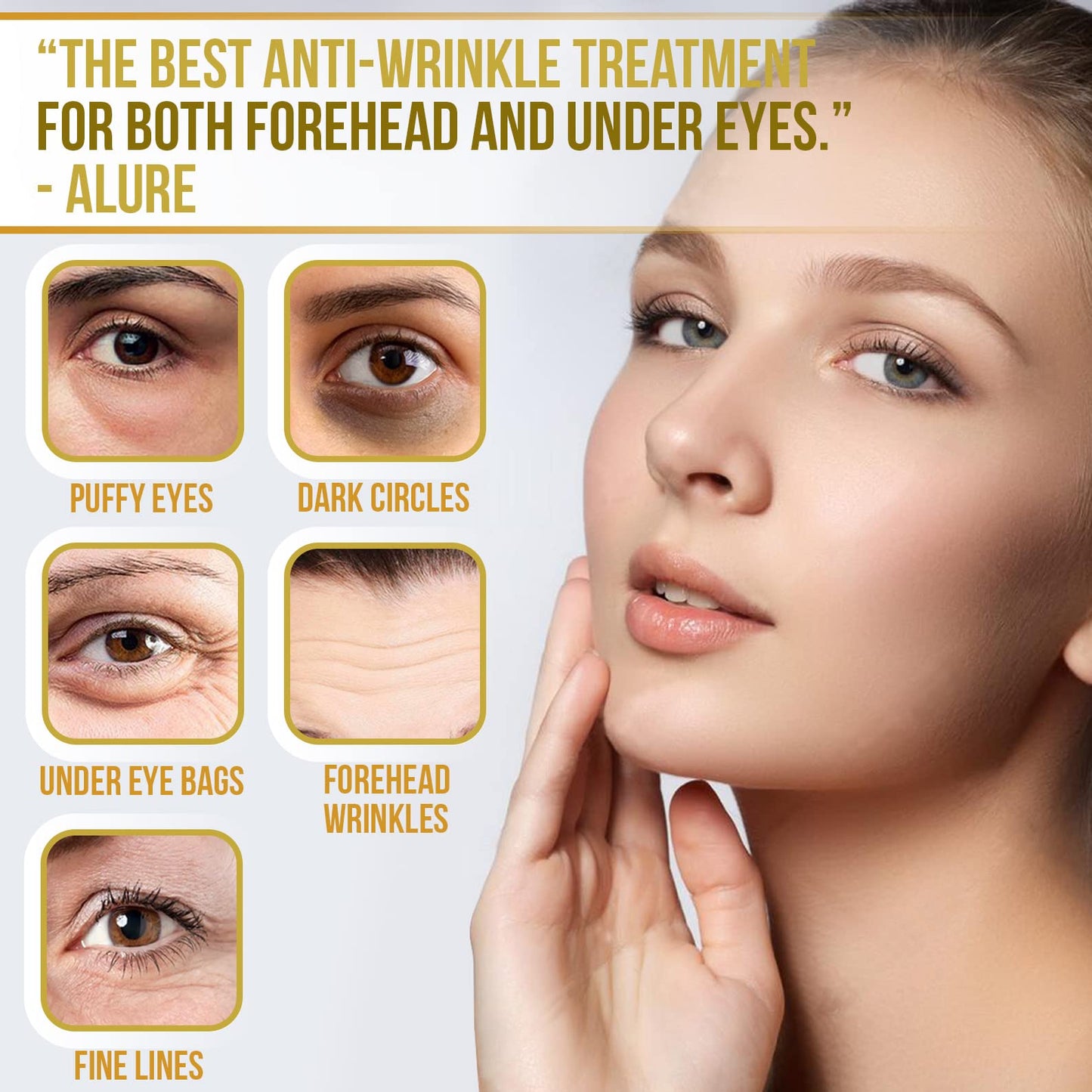 Forehead and Under Eye Wrinkle Patches for Face - Collagen, Hyaluronic Acid and Vitamin A Skin Pads - Forehead Line Remover Wrinkle Eye Patch Set - 26 Strawberry Sachets