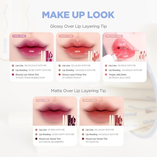 Lilybyred Smiley Lip Blending Stick - Korean 3-in-1 Lip Liner with Smooth Texture & Long-Lasting Matte Finish | 0.028 oz (01 Grin with Me)