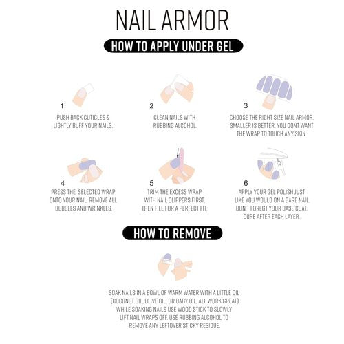 Nail Armor - Ultra Thin Peel-Off Nail Barrier Wraps | Protect Natural Nails for Gel, Dip & Acrylics | 104 Wraps