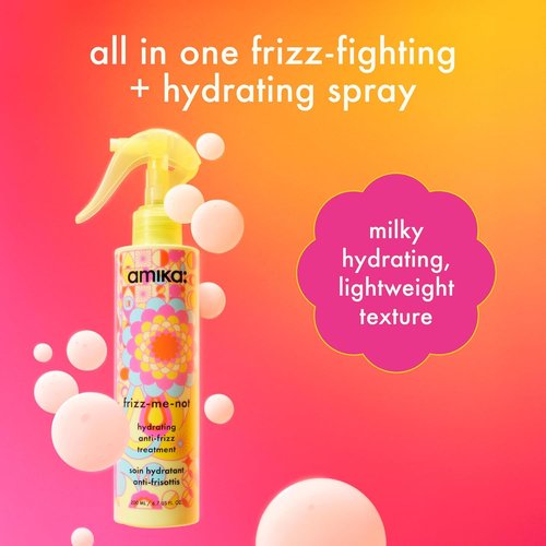 amika frizz-me-not hydrating anti-frizz treatment | lightweight hydrating spray for medium to thick coarse hair types 2a-4c, humidity + heat protection, smooth frizz for up to 3 days