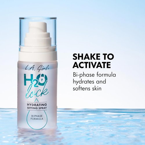 L.A. Girl H2O Lock Setting Spray - Bi-Phase Hydrating Makeup Mist with Aloe Vera & Vitamin E | Dewy Finish