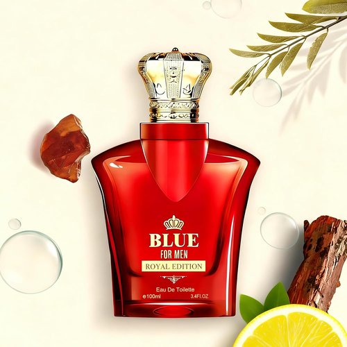 Royal Blue For Men Cologne - 3.4 Fl. Oz Oriental Woody Fragrance with Caramel & Tonka Notes