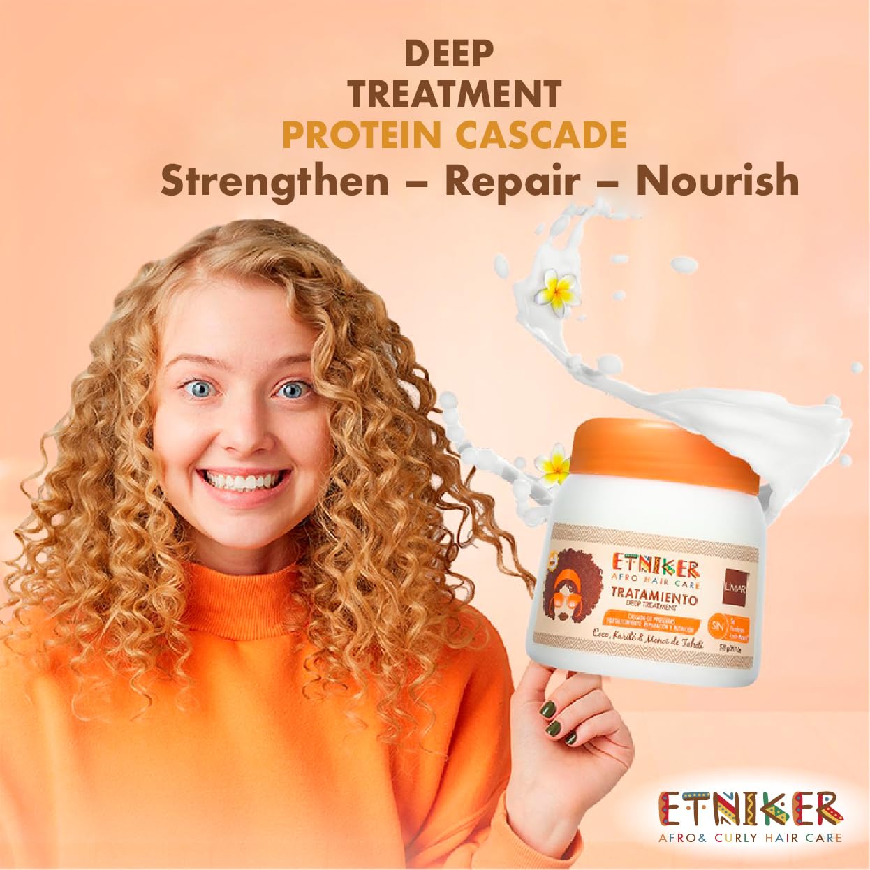 Etniker Deep Treatment Curly or Afro Hair Cocout Karite L'mar | Lmar Tratamiento Profundo Capilar - Cabello Rizado u Ondulado 20oz-570gr
