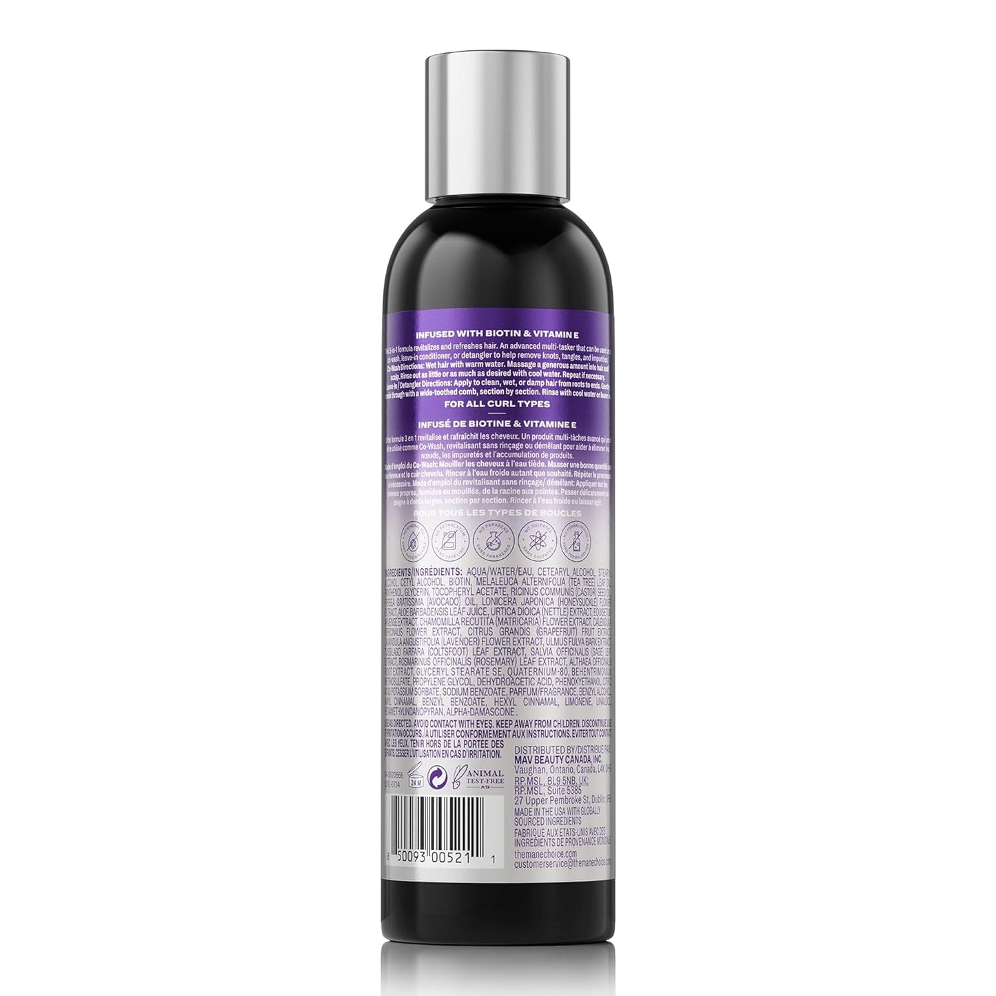 The Mane Choice 3-in-1 Conditioner - Co-Wash, Leave-In & Detangler for Curly Hair | 8 Oz