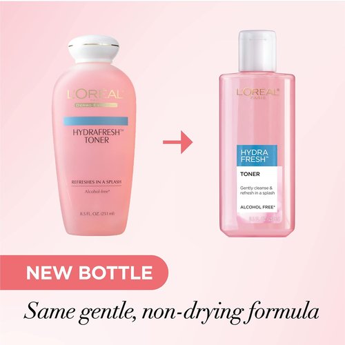 L'Oreal Paris HydraFresh Toner - Pro-Vitamin B5 Formula for Smoother, Brighter Skin | 2 Count